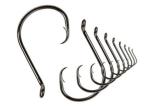 High Carbon Steel Sea Fishing Hooks / Circle Fishing Hooks Black Color
