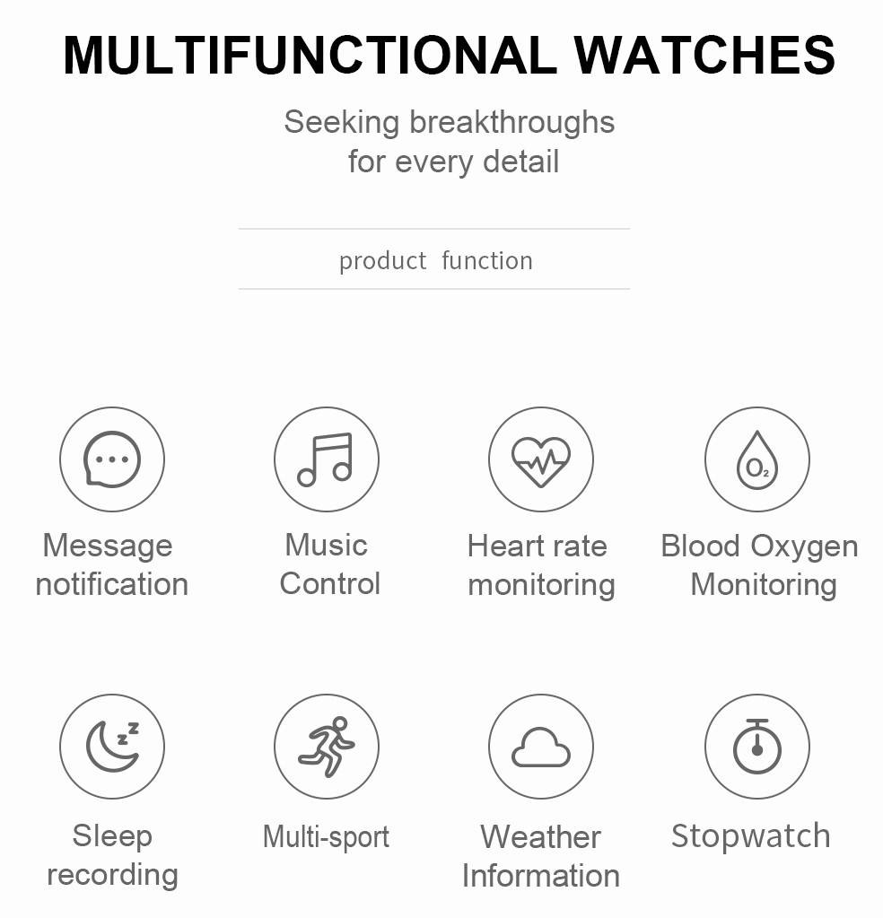 360x360 Resolution Fitness Smartwatch Breathing Training Monitor All Day Heath Care