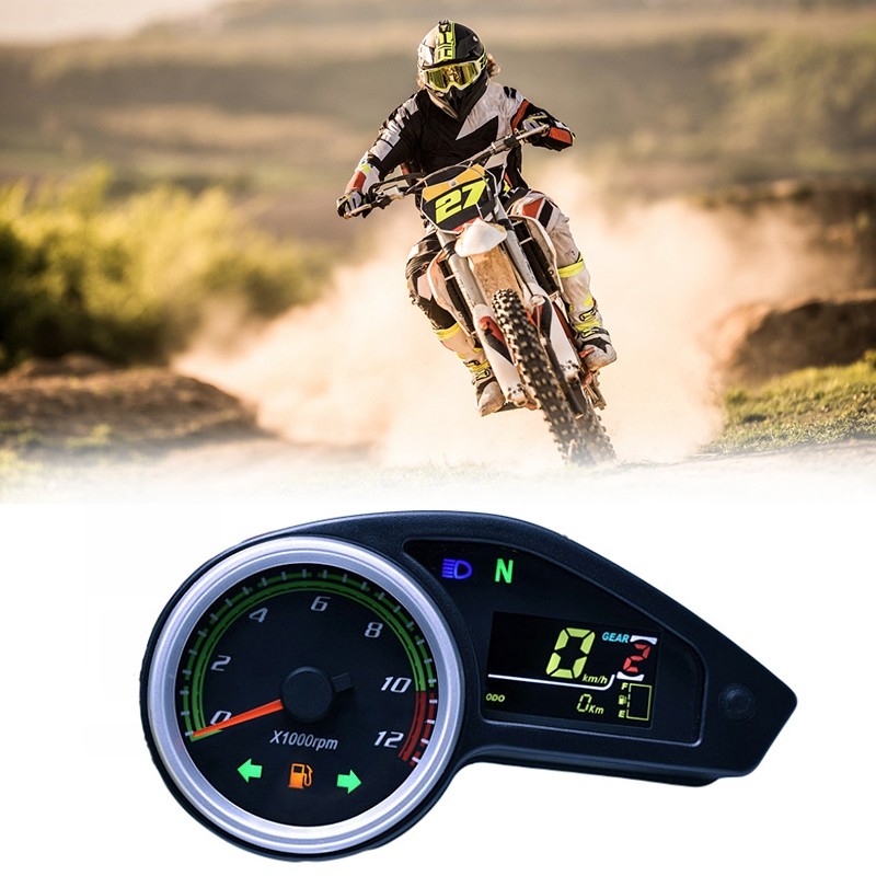 Universal Lcd Motorcycle Speedometer , CE DC12V Motorbike Speedometer