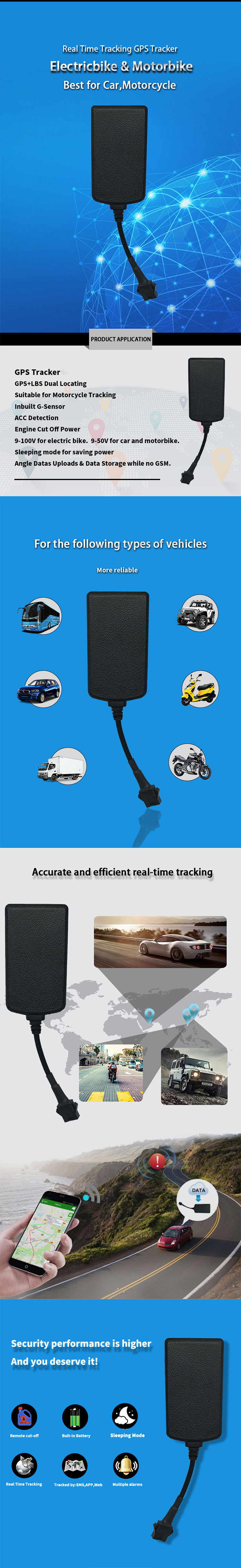 Vehicle Car GPS Tracker Quad Band Web Based GPS Tracking System VT202