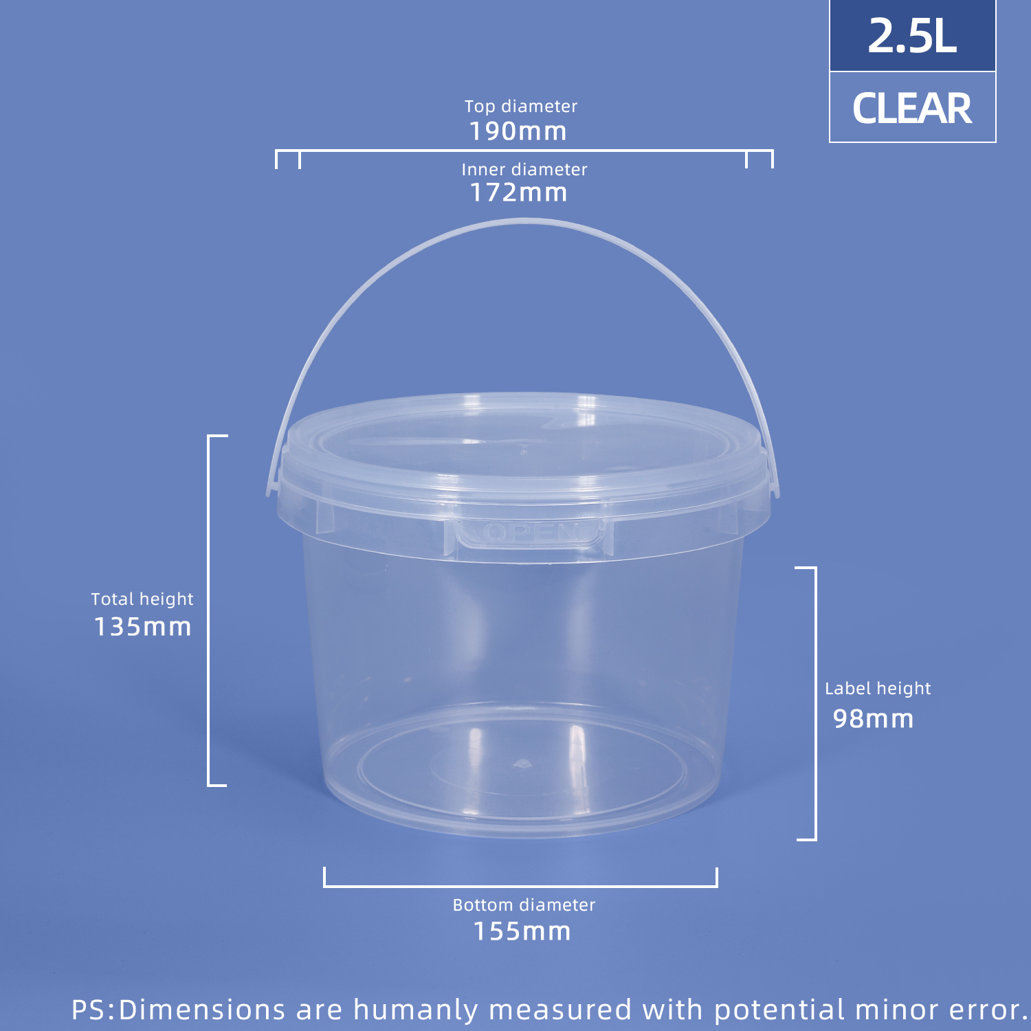 Round Customized Food Grade Plastic Container With Lids and Handle For Halloween Candy