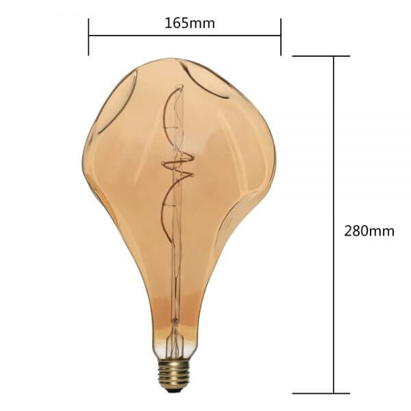 Non Radiation IC Driver 120lm/W 165mm LED Filament Bulb