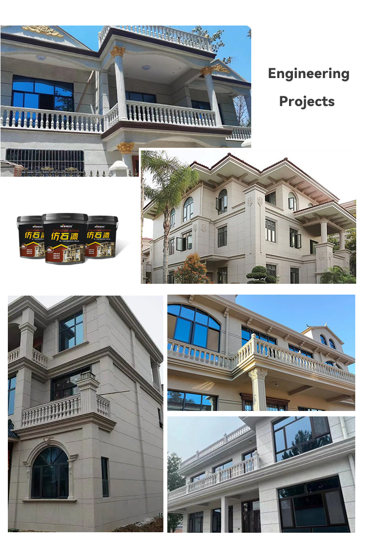 Waterproof Architectural Exterinal Engineering Coatings Granite Stone Finish Paint