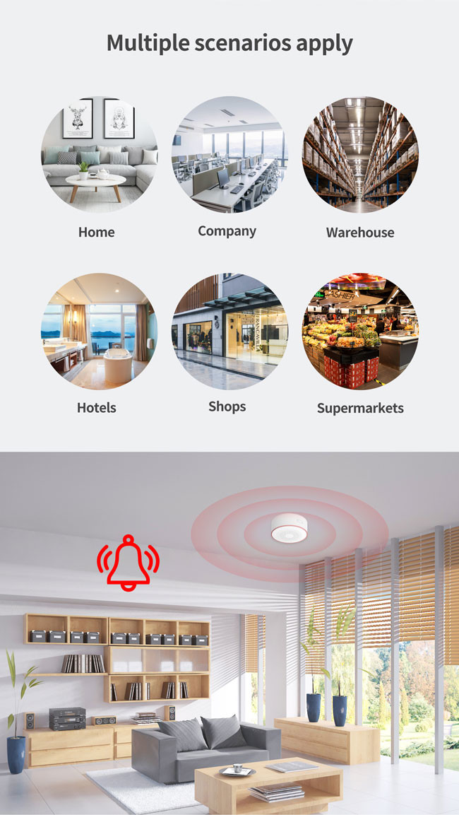 5V USB Adaptor WiFi Siren Alarm Tuya WiFi Smart Siren 100dB SPL