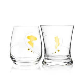 China Hot Sale Diamond Decorated Couple Mug Stemless Crystal Whiskey Glass Gift wholesale