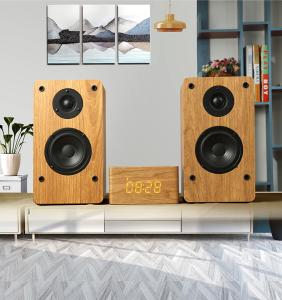China Multimedia Wood Bookshelf Speakers , Wireless Mini Hifi Bluetooth Speakers wholesale