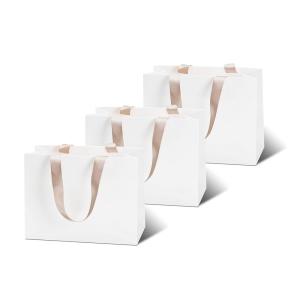 China Large White Card Hot Stamping Custom Logo Printing Paper Bag for Clothes and Boutiques wholesale