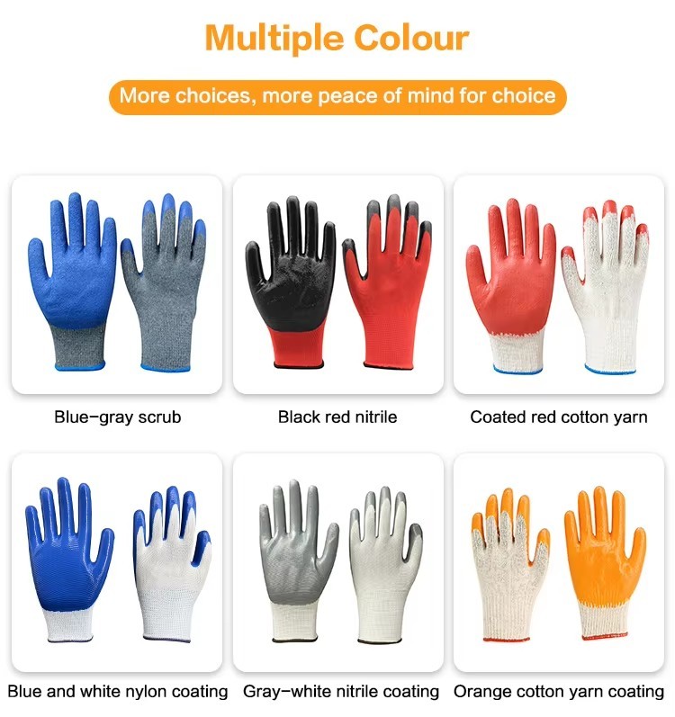 Wholesale Wear-resistant Durable Latex Rubber Foam Coated Protective Work Gloves Impact Labor Work Safety Gloves