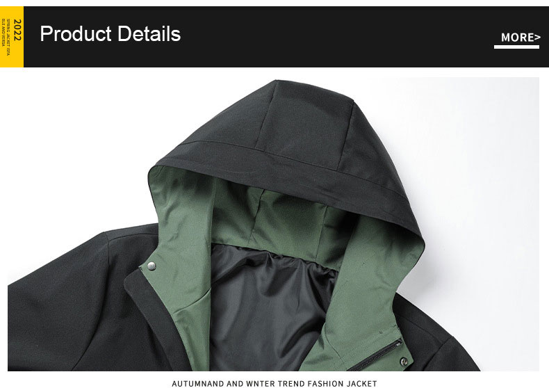 Autumn Parkas Windbreaker Men's Fat Long Coat Jacket with Dyed Processing Type