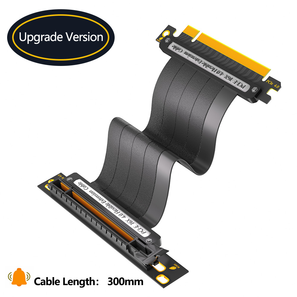 Custom PCI-E 4.0 Riser Extension Cable Black 16x Shielded For GPU
