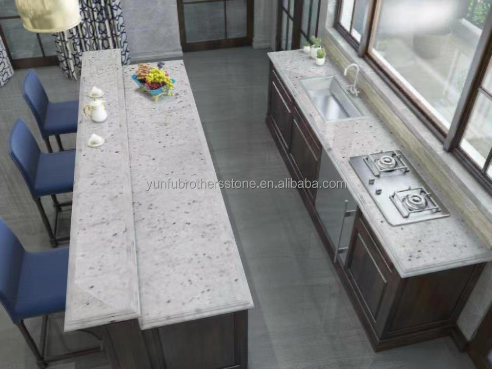 Flamed Natural Granite Tile Cut-to-Size for Modern White Kitchen Counter Top and More