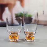 Confetti Decorative DOF Glass Handmade Crystal Tumbler Water Glasses Mexico Rock