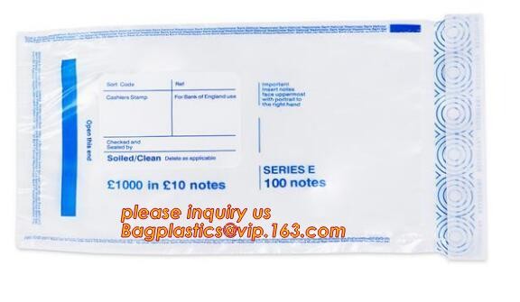 security deposit bags bank deposit bags cash deposit bags, general bank plastic deposit bags supply, Coin and Bank Note