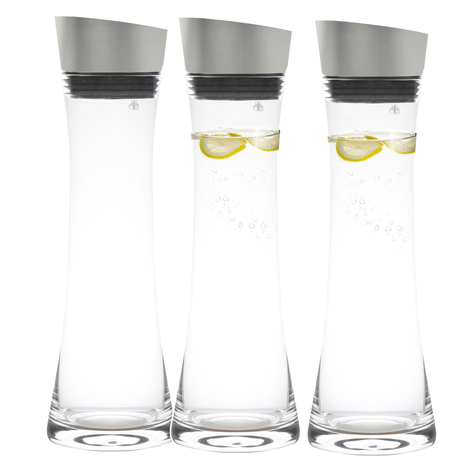 Lead Free Crystal High Quality Handblown Carafe Set with Stainless Steel Lid