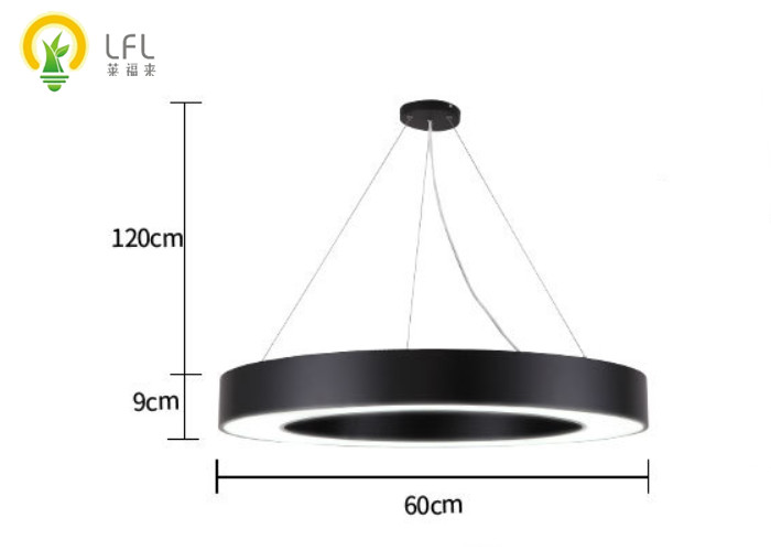 Circle Ring Commercial Pendant Lighting Fixtures , 36W 1000mm Round LED Ceiling Light