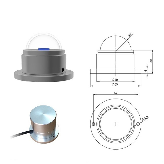 RS485 Modbus Output Solar Radiation Sensor for 300-1100nm Range in Digital Weather Station
