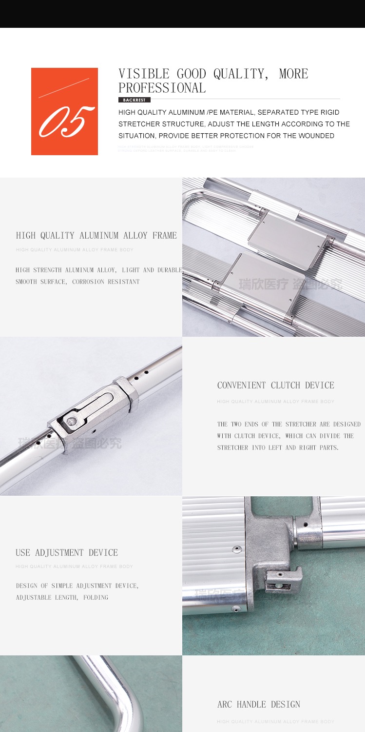 Multifunctional Ambulance Scoop Stretcher For Spinal Immobilization Foldable