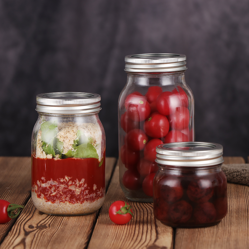 Glass Sealed Storage Tank Round Bottle For Pickles And Mason Jar