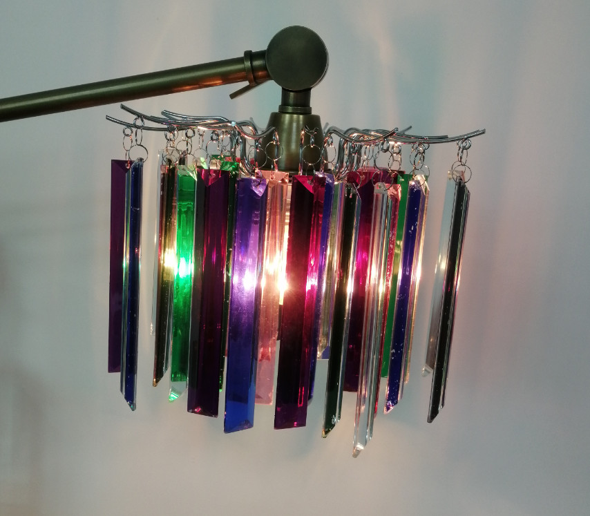 250*180MM Acrylic Beaded Pendant Shade DIY Chrome Plated For Frame