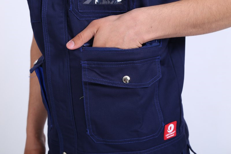 Outdoor YKK Zip Mens Work Uniforms 245g Work Vest Jacket With Flaps