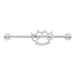 Unique 14 Gauge Industrial Piercing Jewelry Stainless Steel 316 Golden Moon