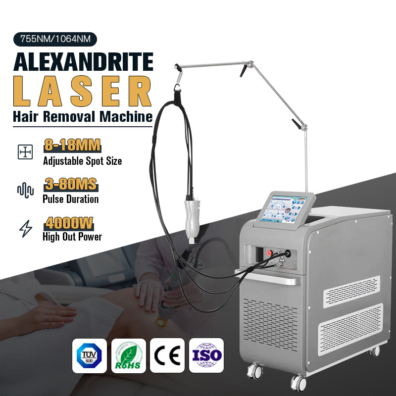 Alexandrite Yag Laser Hair Removal Machine Long Pulse Painless 4000W
