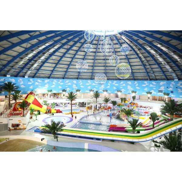Customized Kazakhstan Astana Indoor Fiberglass Pool Water Slide Park Project