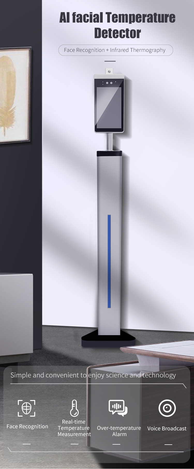 Body Temperature IR 1280 X 960 Facial Recognition Access Control