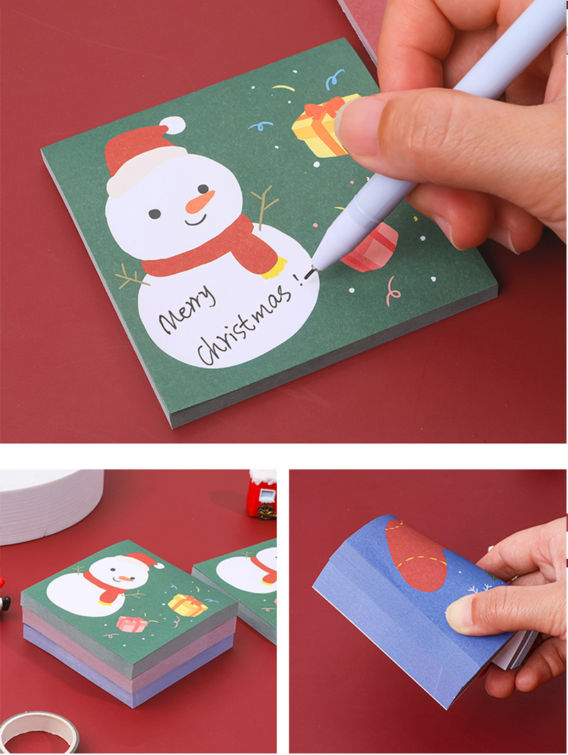 Self Adhesive Christmas Sticky Note Pads Memo Notebook 8cm X 8cm