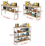 Metal Wood Kitchen Bakers Microwave Rack Countertop Organizer 2 Tier