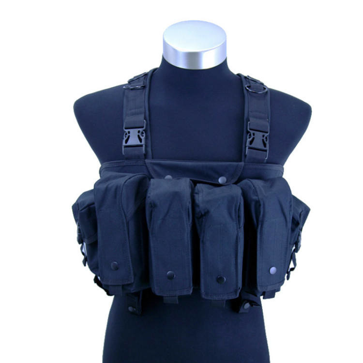 Nylon Camping Tactical Chest Rig Magazine Pouches Vest Adjustable Size