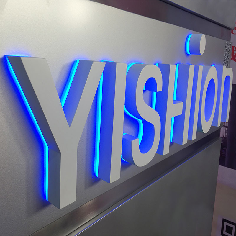 Outdoor Stainless Steel Backlit Signs Background Wall Decor Led Letters
