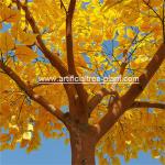 Plastic Plant Yellow Leaves Artificial Evergreen Trees / Restaurant Decor Fake