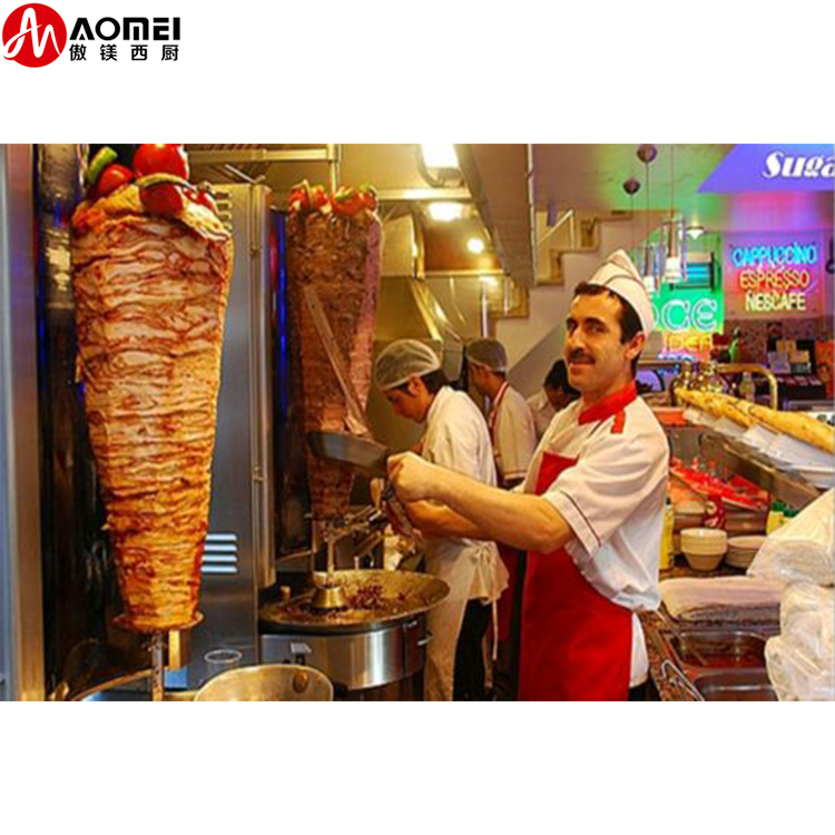 3 Burners Automatic Chicken Doner Kebab Shawarma Grill Equipment Machine with Broilers