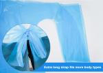 Thumb Loop Plastic Medical Disposable Gowns , Blue Disposable Isolation Gowns