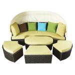 Wicker Garden Powder Coating Aluminium Frame Outdoor Sunbed