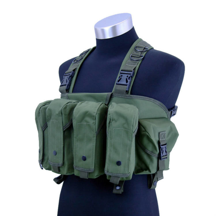 Nylon Camping Tactical Chest Rig Magazine Pouches Vest Adjustable Size