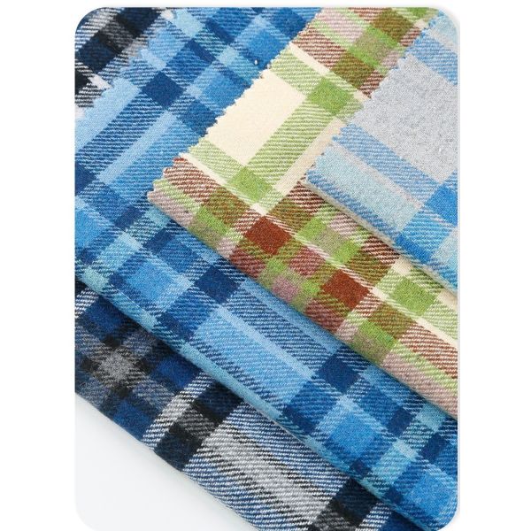 Woolen plaid woolen fabric woolen coat women's coat woolen chemical fiber double-sided fabric manufacturers supply whole