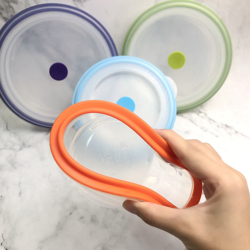 Bpa Free Large Air-Tight Folding Collapsible Kids Hiking All Silicone Food Divider Storage Container With Leak Proof Lock