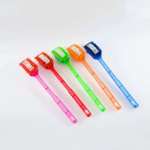 Plastic 45×5cm Long Handle Toilet Brush Double Sided Hockey Brush For Cleaning
