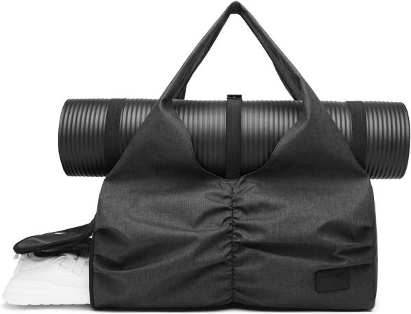 Polyester Black Yoga Gym Sports Customizable Duffle Bags With Wet Dry Storage
