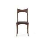 Modern Black Leather Upholstered Dining Chairs Wood Legs Kitchen Use