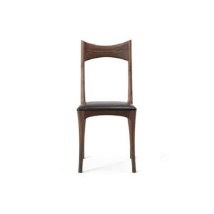 China Modern Black Leather Upholstered Dining Chairs Wood Legs Kitchen Use wholesale