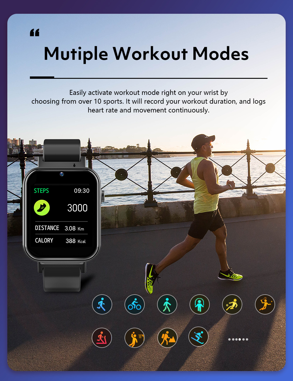 1.75inch 320 * 385 Resolution 1.5 Hour Charging Time Face Recognition Video Chat 4G S21 Smart Watch for Weather Monitoring