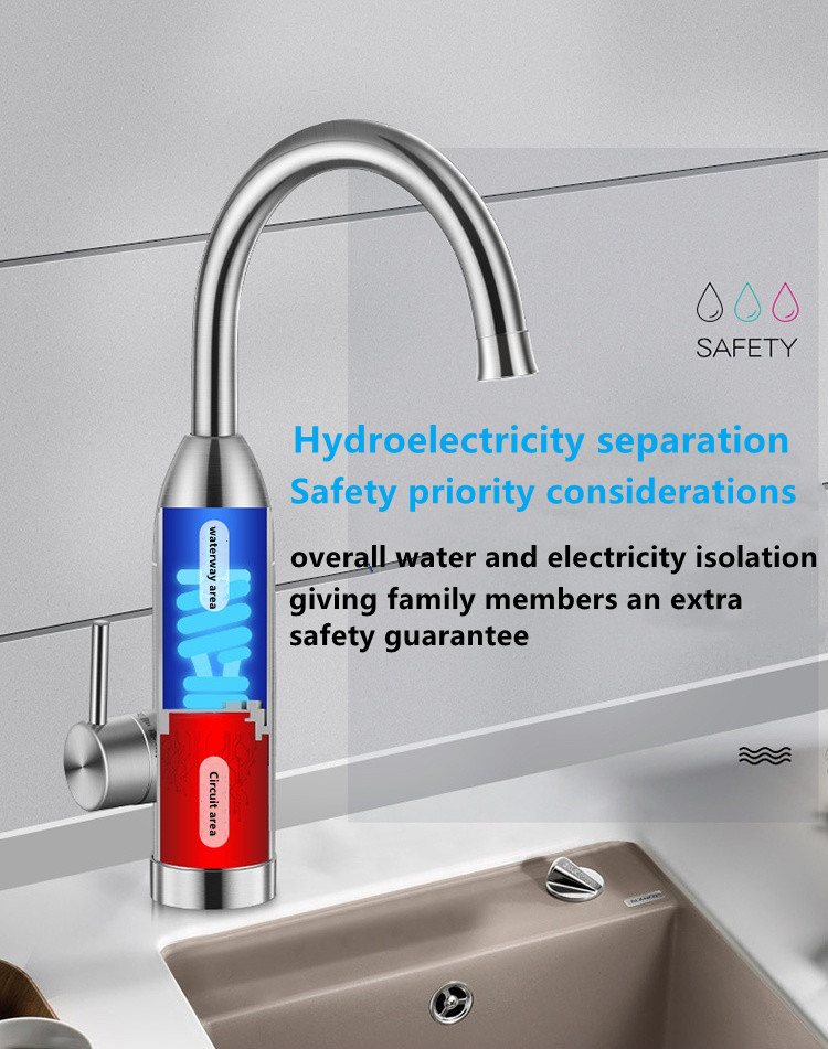 304 SS Element Instant Hot Water Faucet Electric Bathroom Tap 50HZ Ipx4