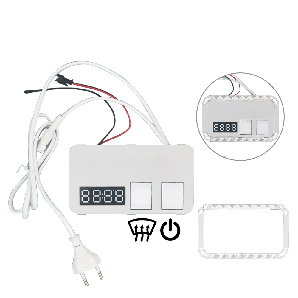 12V 5A 60W LED Bathroom Mirror with Smart Touch Switch and Time Temperature Display