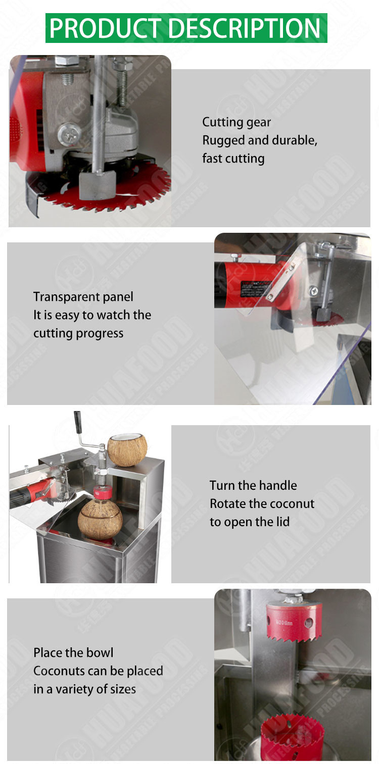 600pcs/h Electric Coconut Hole Machine Fresh Green Coconut Cutting Machine Opener