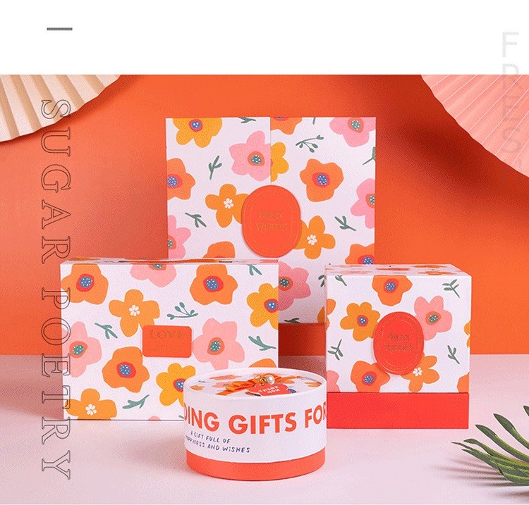 Pink gift box fairy design white cardboard birthday exquisite gift box packaging customizable box