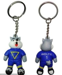 China 3D Rubber Animal Design Customer Logo PVC Keychain with Metal ring wholesale