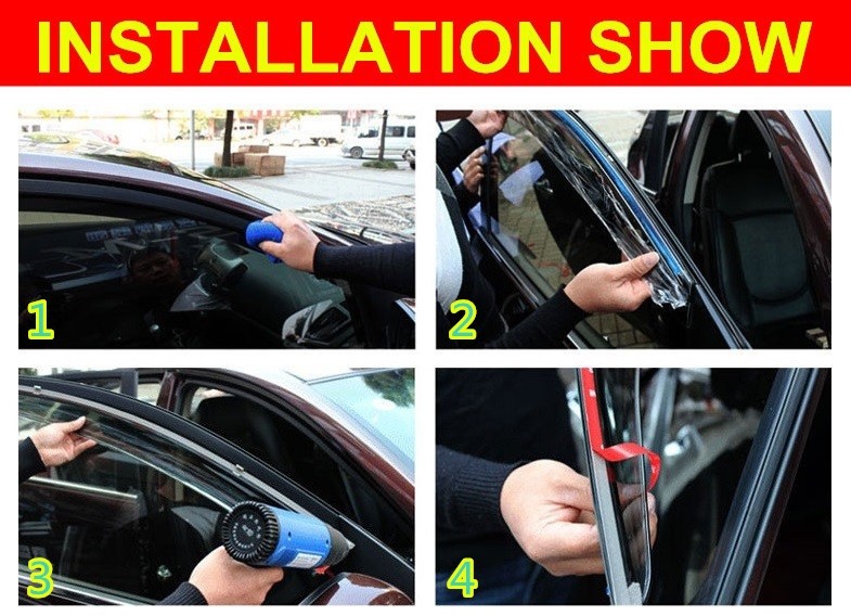 Hyundai Tucson Auto Spare Parts Injection Molding Window Visors With Trim Stripe